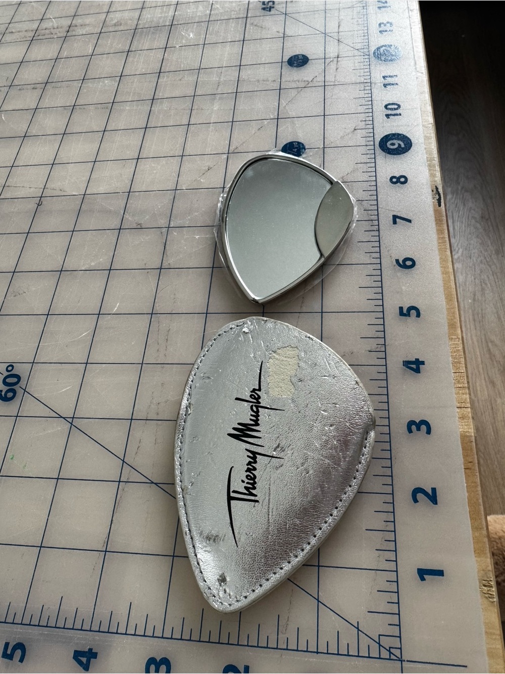 Thierry Mugler Metallic Silver Teardrop Pocket / Motorcycle mirror